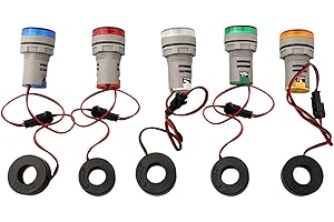 Digital AC Volt Amp Meter Set of 5, Voltage and Current Monitoring from 20 500V and 0 100A, Reliable and Easy Wiring System