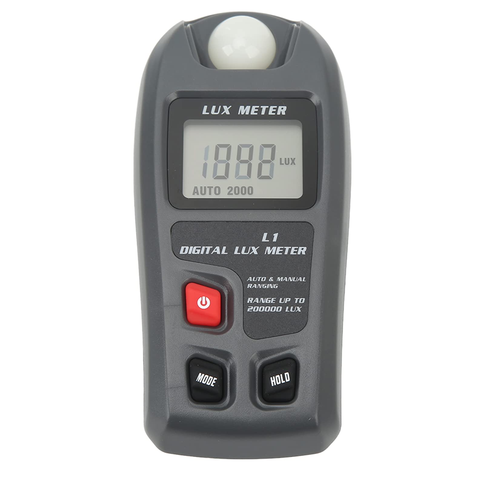 Digital Illuminance Meter, Handheld Light Meter Range Up to 200,000 Lux Luxmeter with LCD Display, Auto Shutdown, Auto Ranging