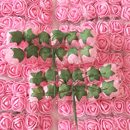 Artfen Mini Fake Rose Flower Heads 144pcs Mini Artificial Roses DIY