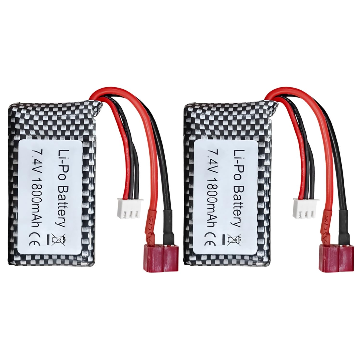 ZYGY 2PCS 7.4V 1800mah T-head high-rate lithium battery for WLTOYS A959-B A969-B A979-B K929-B 144001 RC car spare