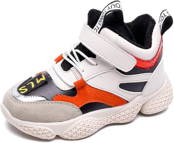 Amazon Daclay スニーカー キッズ 運動靴 男の子 カジュアル スポーツ シューズ 女の子 旅行 プラス ベルベット ランニング シューズ 26 16 1cm オレンジ 運動靴 スニーカー