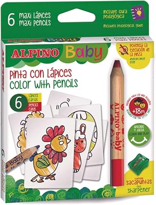 Baby 6 Lápices | Lápices para Bebés | Lápices de Colores Gruesos y Mina Blanda | Disfruta y Aprende Pintando