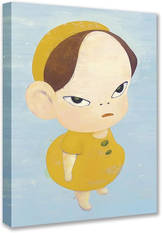Amazon Co Jp Tucocoo 奈良美智 Yoshitomo Nara 現代美術人気のかわいい漫画の女の子壁画キャンバス絵画油絵ホームオフィス寝室ホテルカフェスクールショップエントランスリビングルーム廊下壁部屋の装飾背景絵画壁アート写真装飾軽くて設置が簡単
