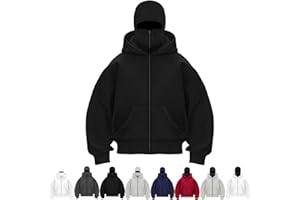 Balaclava Hoodie, New Ninja Hoodie, with Built in Balaclava, Wind-Resistant Winter Hoodies for Men