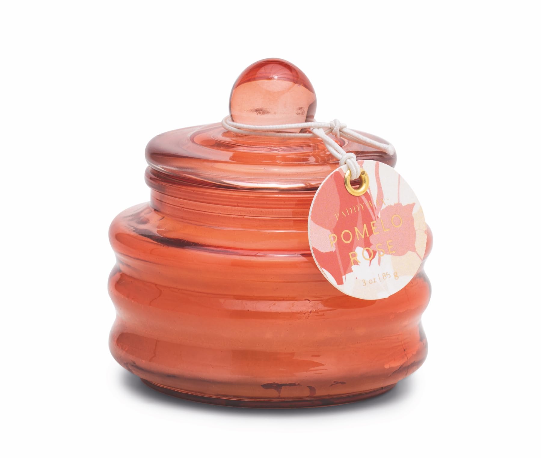 Paddywax Scented Candles Beam Collection Small Artisan Luxury Glass Jar Candle with Lid, 85g, Red - Pomelo Rose — image 1