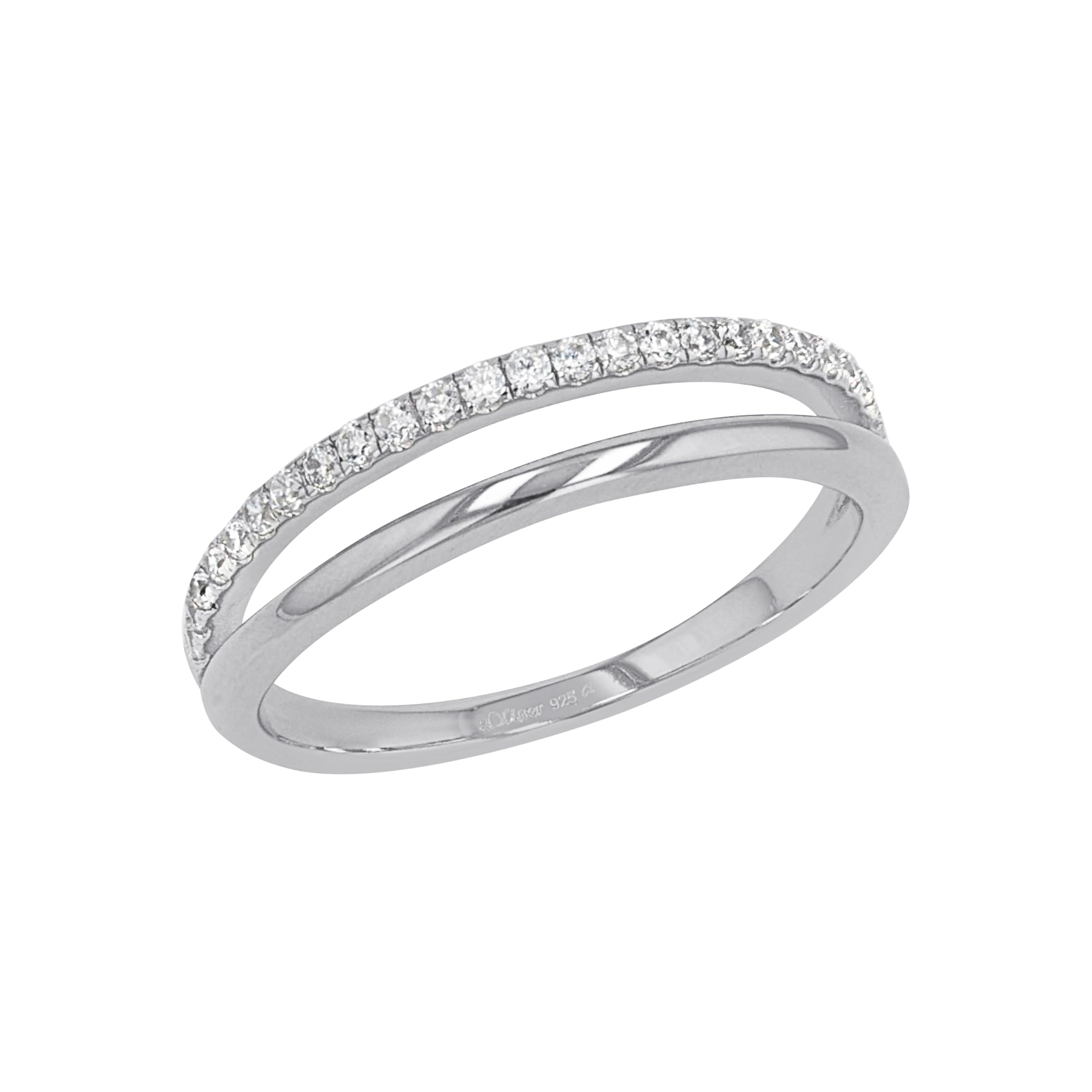s.Oliver Ring Women Rings, with Zirconia synth., Silver, Comes in jewelry gift box, 2022727