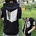 Hot Attack on Titan Shingeki no Kyojin Cosplay Hoodie Coat Sweater Short Sleeve (Black, M)