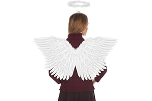 Yieeonc Angel Wings and Halo for Adult Feather Angel Costume for Women Halloween Cosplay Costumes Accessories