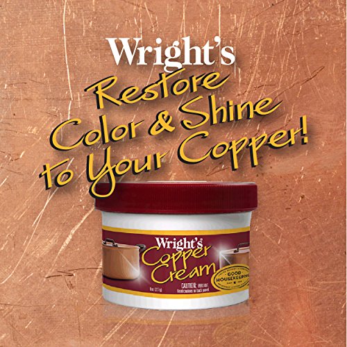 Wright's Copper and Brass Polish and Cleaner Cream 8 Ounce 2 Pack