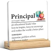 Principal Appreciation Gift for Men Women, Principal Gifts for Birthday Teacher's Day Christmas Acrylic Plaque Sign Home Office Desk Decor (4 x 4 Inches)