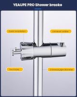 YEAUPE Shower Head Holder 360° Adjustable Chrome Plated 16-28mm Rail view 2