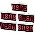 uxcell Common Cathode 12 Pin 4 Bit 7 Segment Display 1.18 x 0.55 x 0.28 Inch 0.35" Red LED Display Digital Tube 5pcs