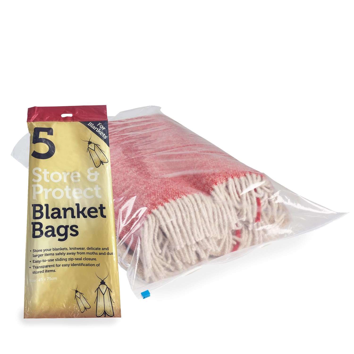 5 Extra Large Store & Protect Zip Seal Blanket Storage Bags – Protect Items From Moths & Dust