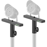 NiuNyuNeu T-Bar Light Extension Cross Bars DJ Light Stand for Tripod Mount | 2-Pack, Single Light Installation
