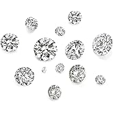 Fashewelry 50Pcs Tiny Cubic Zirconia Faceted Rhinestone Cabochons 1mm 2mm 3mm 4mm 5mm Clear Pointed Back Crystal Diamante Gem