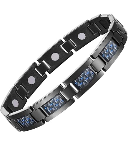 Bracelet Magnétique Noir Et Doré En Acier Inoxydable - Bien-être, Neuf Dans Son Emballage
