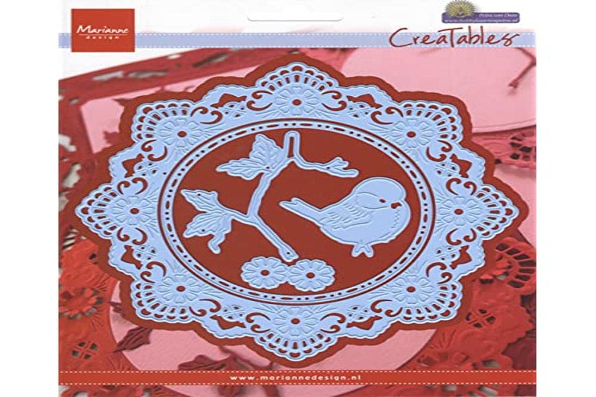 Marianne Design Creatables Petra's Circle with Bird, Metal, Blue, 19 x 15.5 x 0.5 cm