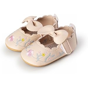 Infant Baby Girl Shoes Mary Jane Flats Non-Slip Soft Sole Toddler First Walkers Cute Princess Dress Shoes