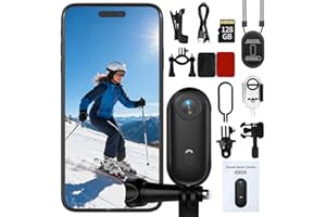 NUISK 4K Thumb Action Camera | 128G Sports Camera for POV Photoshooting: Waterproof Sports Camera The Size of a Thumb Suitable for Running Cycling Swimming Hiking Adventure Etc (Black)