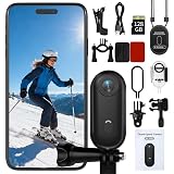 NUISK 4K Thumb Action Camera | 128G Sports Camera for POV Photoshooting: Waterproof Sports Camera The Size of a Thumb Suitable for Running Cycling Swimming Hiking Adventure Etc (Black)