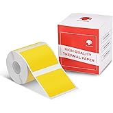 Phomemo Sticker Label M110/M221/M220/M120/M200/M150 Thermal Label- Black on Yellow 1.57"x1.18"(40x30mm) for Small Business, Home, Office, 230 Labels/Roll