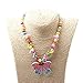 Butterfly Baby Toddler Girls Necklace Bracelet Set Colorful Kids Stretch Necklace Set