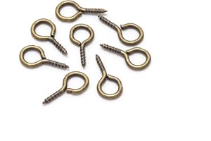 AGCFABS 200pcs Ancient Bronze Small Tiny Mini Screw Eye Pins Hooks Eyelets Screw Threaded for Jewelry Making Findings DIY Crafts,5 Sizes (Ancient Bronze, 4mm*8mm(0.16inch*0.31inch))