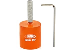 BGTEC Stained Glass Diamond Grinder Bit Head Tools 1/8" Brass Core Stained Glass Grinder Bits, Diamond Grinder Bit Head Tools, Stain Glass Tools and Supplies for Stained Glass