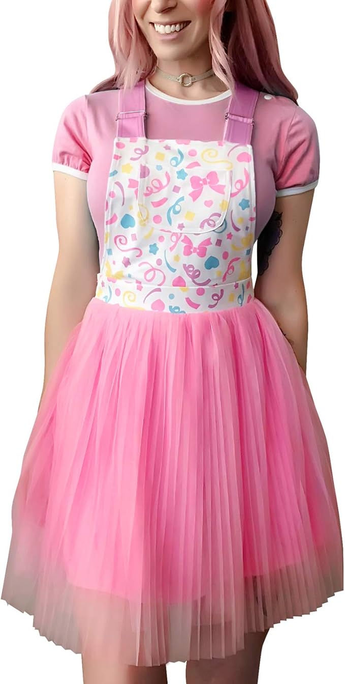 overall skirt pink