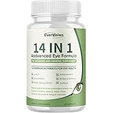 Evervision 14 in 1 Advanced Eye Formula, Eye Vitamin and Mineral Supplement with Zinc, Lutein, Zeaxanthin & Bilberry Extract, 60 Capsules (1)