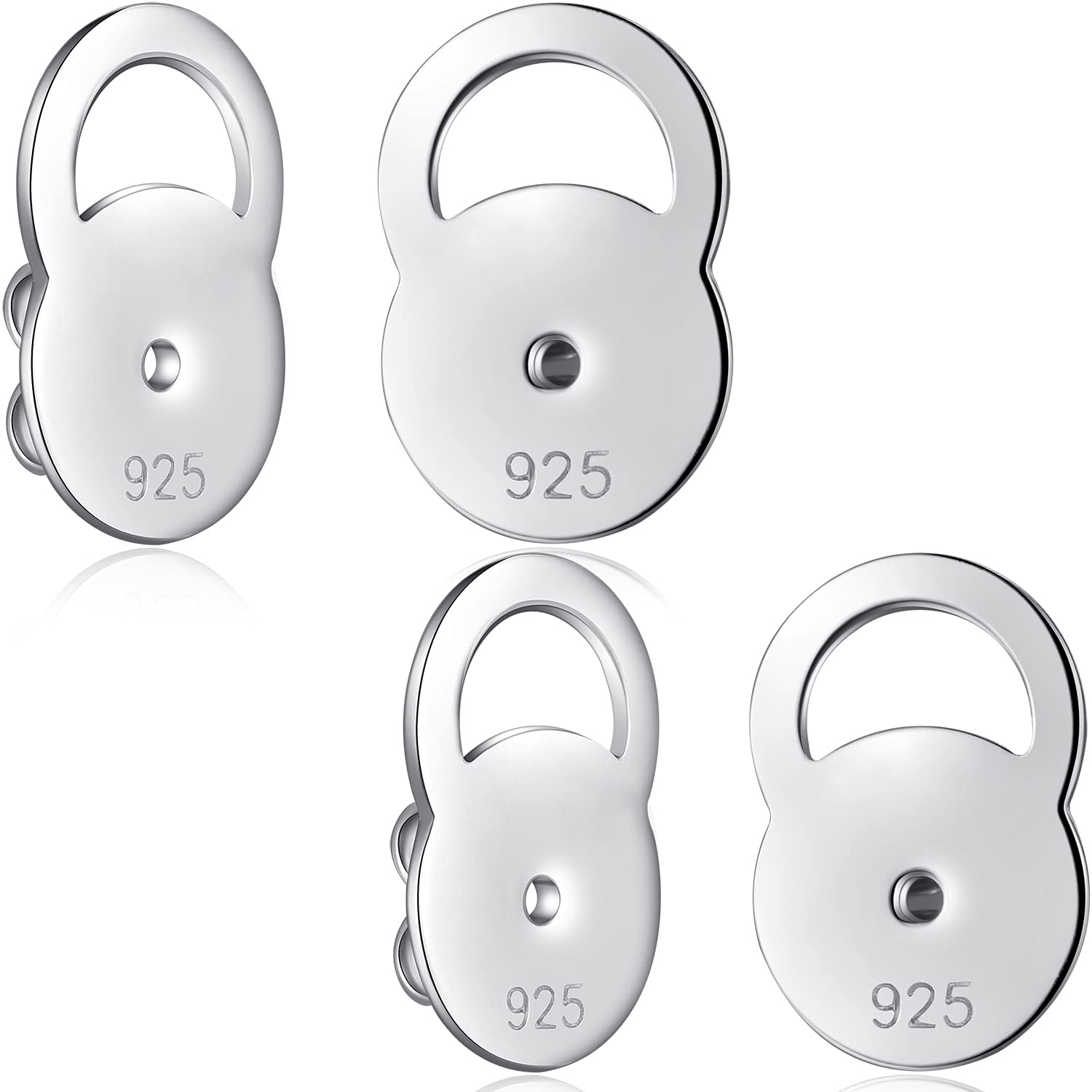 Earring Backs Flat Earring Backs Silver Earring Backs Locking Secure Earring Backs for Studs Sterling Silver Hypoallergenic Tight Universal Earring Backs Safety Earring Backs Tension Earring Backs