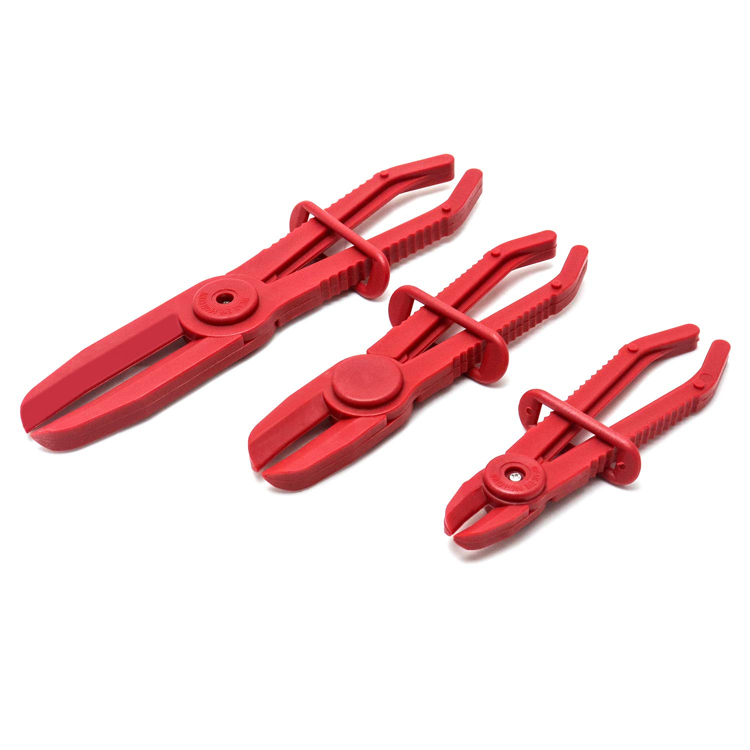 QWORK 3 pcs Lightweight Hose Clamp Pliers for Brake Hoses, Fuel Hoses