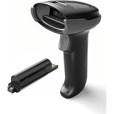 Inateck Wireless 2D Barcode Scanner Bluetooth, 1MP QR Code Reader with 2 2000mAh Batteries, 130ft Bluetooth Range, Plug and Play for Windows Mac Android iOS