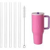 Replacement Straws Fit for Hydrojug traveler 32 oz, Reusable Plastic,Set of 5 Reusable Straws with 1 Cleaning Brushes (32oz)