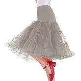 BIFINI Vintage Rockabilly Skirt Women's 50s Petticoat Crinoline Underskirt