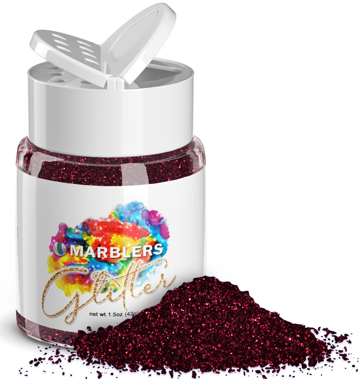 MARBLERS Twinkle Glitter [Sangria] 1.5oz (42g) | Fine | Non-Toxic, Vegan, Cruelty-Free | Face, Body, Eyeshadow, Hair, Festival, Party Makeup | Nail Art, Polish | Resin, Tumbler, Slime, Craft — image 1