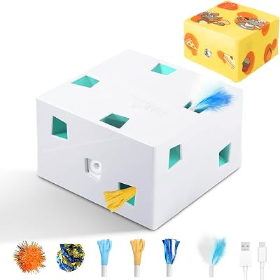 Migipaws 3-in-1 MigiBox Cat Toy Rechargeable Interactive Box 12 Holes
