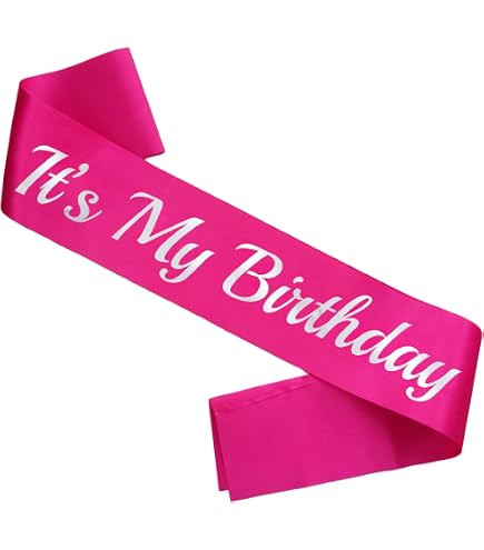 LXYXUUN "It's My Birthday" Sash - Purple & Silver Foil Birthday Sash For Women & Girls, 31.5" Long
