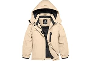 GEMYSE Girl's Waterproof Ski Snow Jacket Hooded Fleece Lined Windproof Winter Jacket