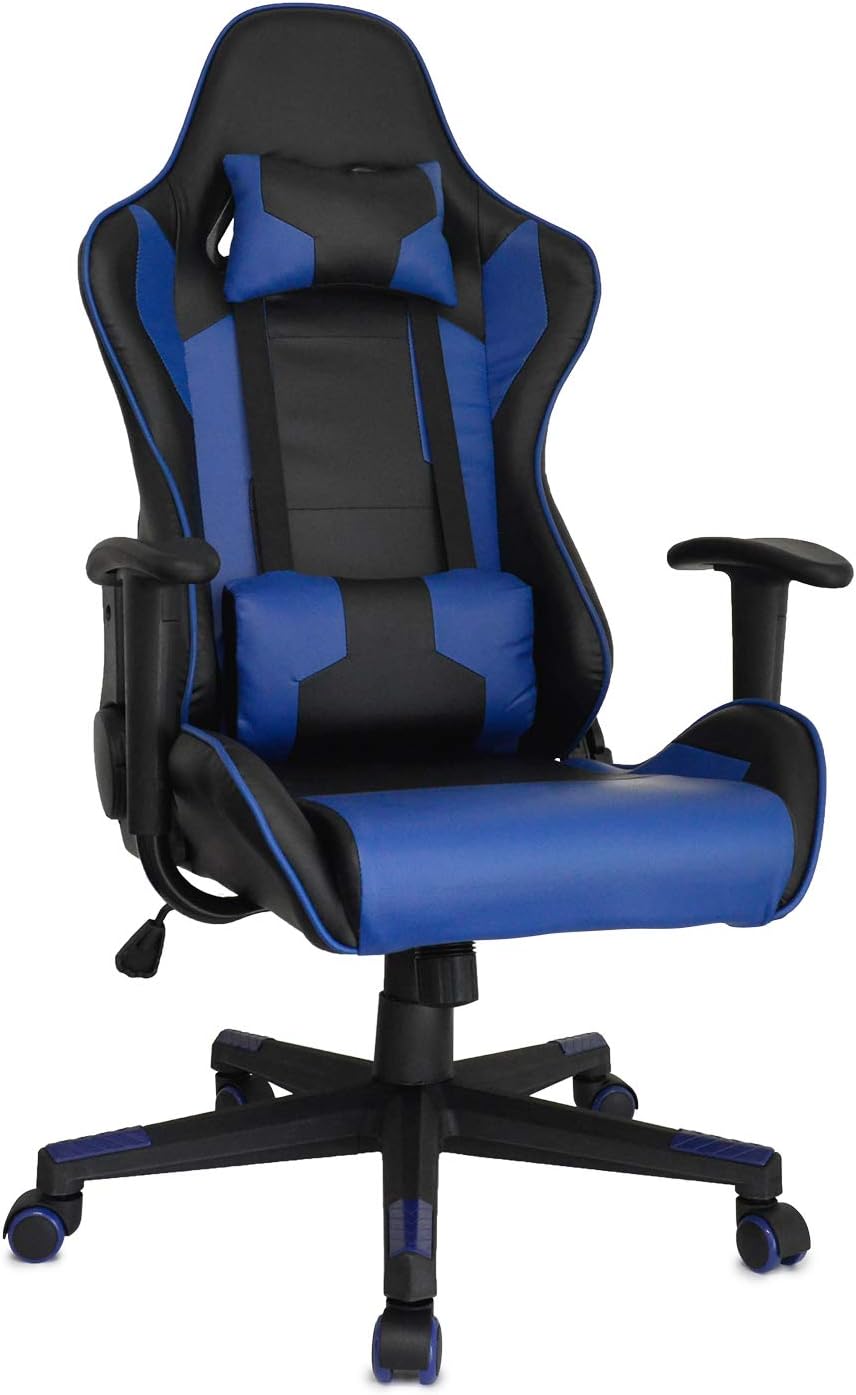 Turismo Racing Cagliari Series Gaming Chair Blue/Turquoise Ergonomic Gaming Bucket Lumbar Support Executive Computer