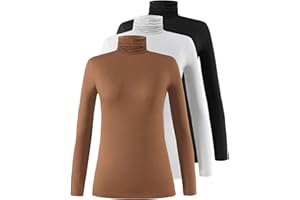 Star Vibe Basic Long Sleeve Mock Turtleneck Shirts for Women Lightweight Slim Turtleneck for Women Active Fit Undershirt