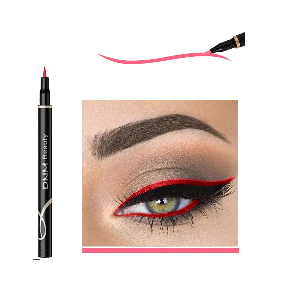 Photo 1 of DNM Cat Eye Makeup Waterproof Neon Colorful Liquid Eyeliner Pen Make Up Comestics Long-lasting Black Eye Liner Pencil Makeup Tools (red)