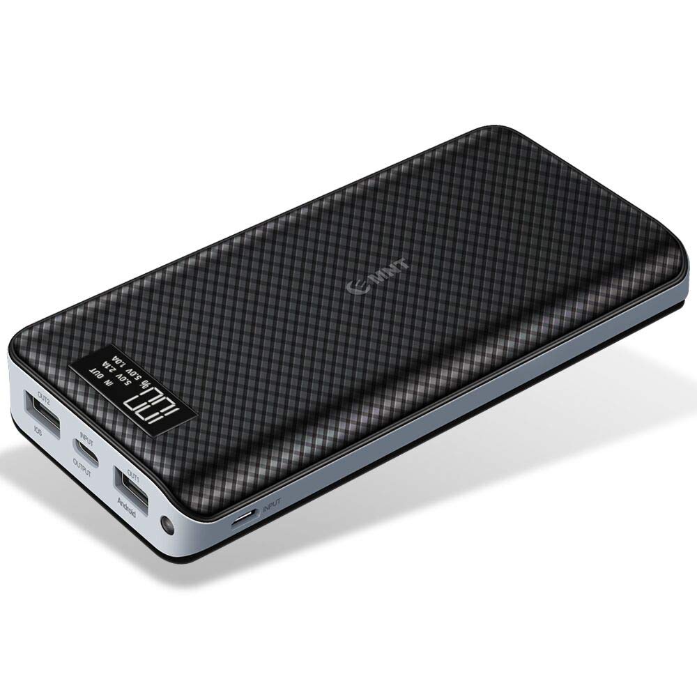 Power Bank 24000mAh High Capacity Portable Phone Charger with 2.4A Output Port, 2A Input Port, LED Indicator and 2 Quick Charging Ports for iPhone, iPad, Samsung Galaxy and Other Smart Devices-Black