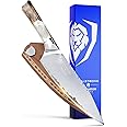 Dalstrong Chef Knife - 8 inch - Valhalla Series - 9CR18MOV HC Steel Kitchen Knife - White Resin & Wood Handle - Razor Sharp Chef's Knife - Kitchen Knife - Professional Cooking - Leather Sheath