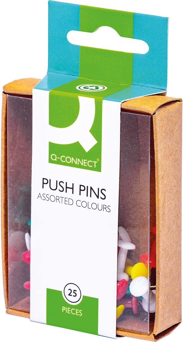 Q-Connect Push Pins Assorted (Pack of 250) KF02029Q