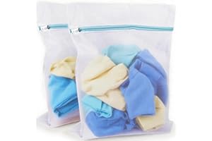 PrettyCare 2 Large Mesh Laundry Bags for Delicates with Premium Zipper, Garment Clothing Washing Bags for Lingerie, Socks, La