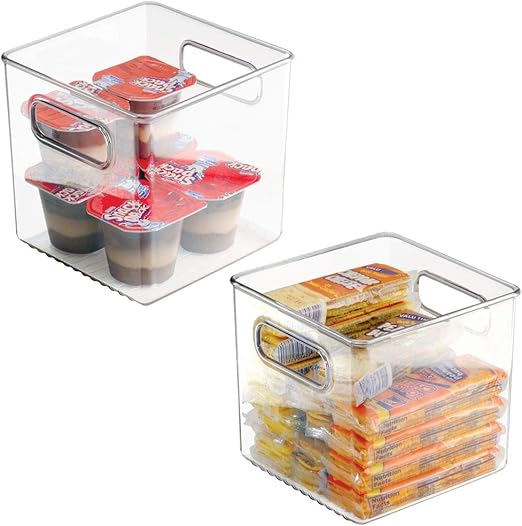 Amazon Com Mdesign Plastic Kitchen Pantry Cabinet Refrigerator