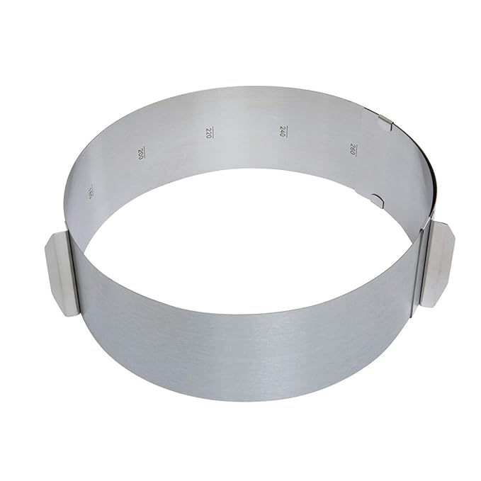 Adjustable Round Stainless Steel Cake Setting Ring with Handles 8.5cm