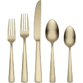 Oneida Aptitude Champagne Satin 20-Piece Silverware Set for 4, Flatware | satin finish, dishwasher safe | includes knives, forks, and spoons | cutlery set for kitchen and dining