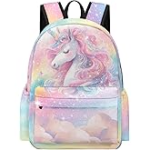 VIVIDSATCH Unicorn Backpack,16.5 Inch Unicorn Theme School Cartoon Bookbag for Girls, Kids Large Capacity Backpack